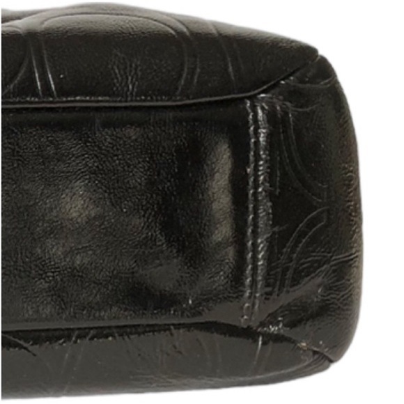 Coach Gallery Black Signature Embossed Patent Leather North/South Tote F19818 - Picture 15 of 16